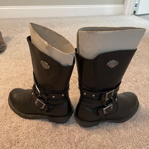 Harley Davidson Womens Ardwick Black Leather Motorcycle Boot - size 9
